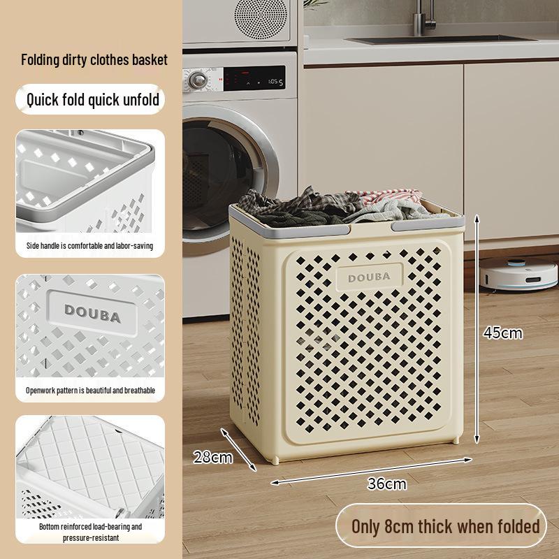 Foldable Laundry Basket: Large Capacity Storage for Clothes, Bathroom Use