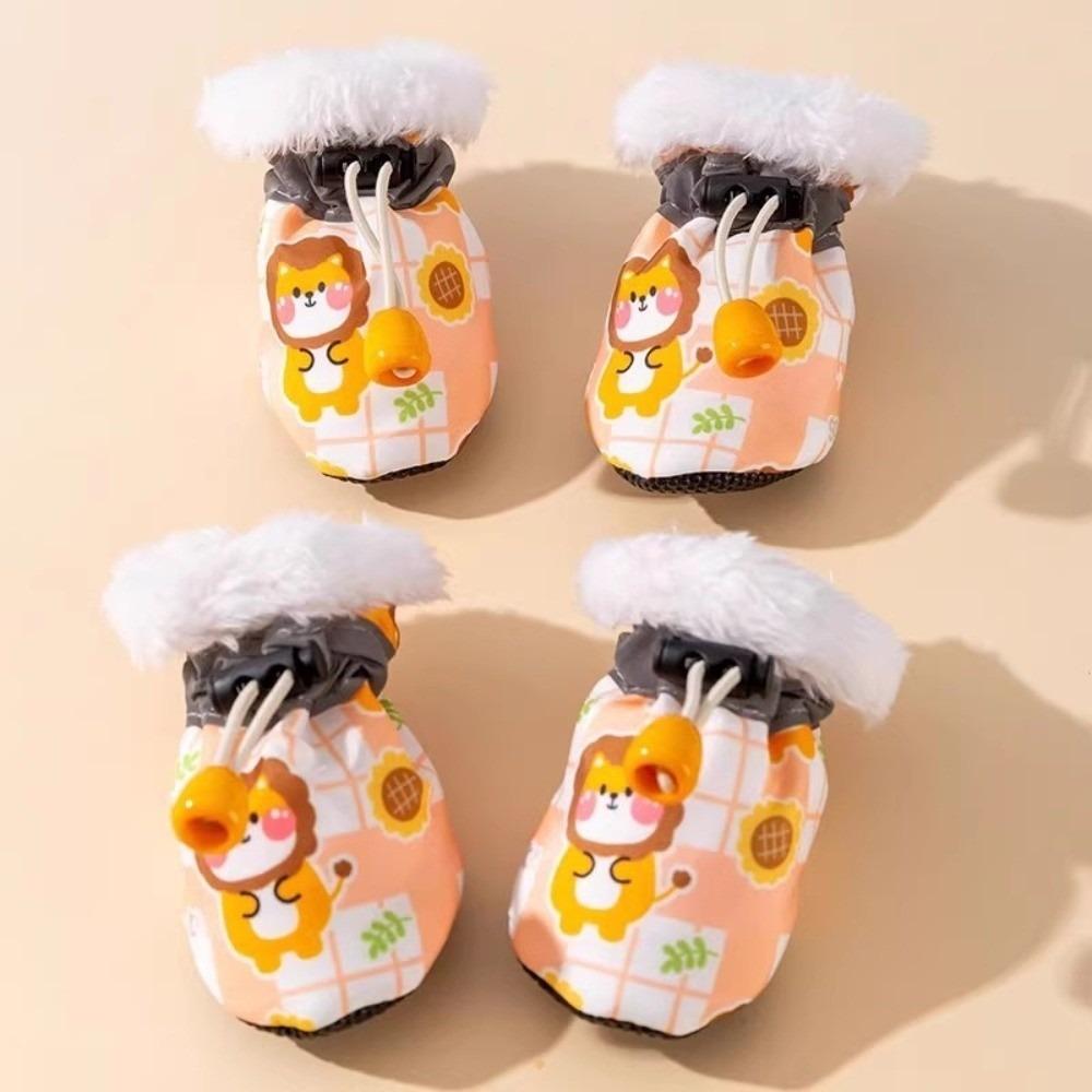 4 pieces/set Soft-Sole Anti Slip Shoes Waterproof Dogs Warm Boots Dog Snow Boots  Pet Supplies