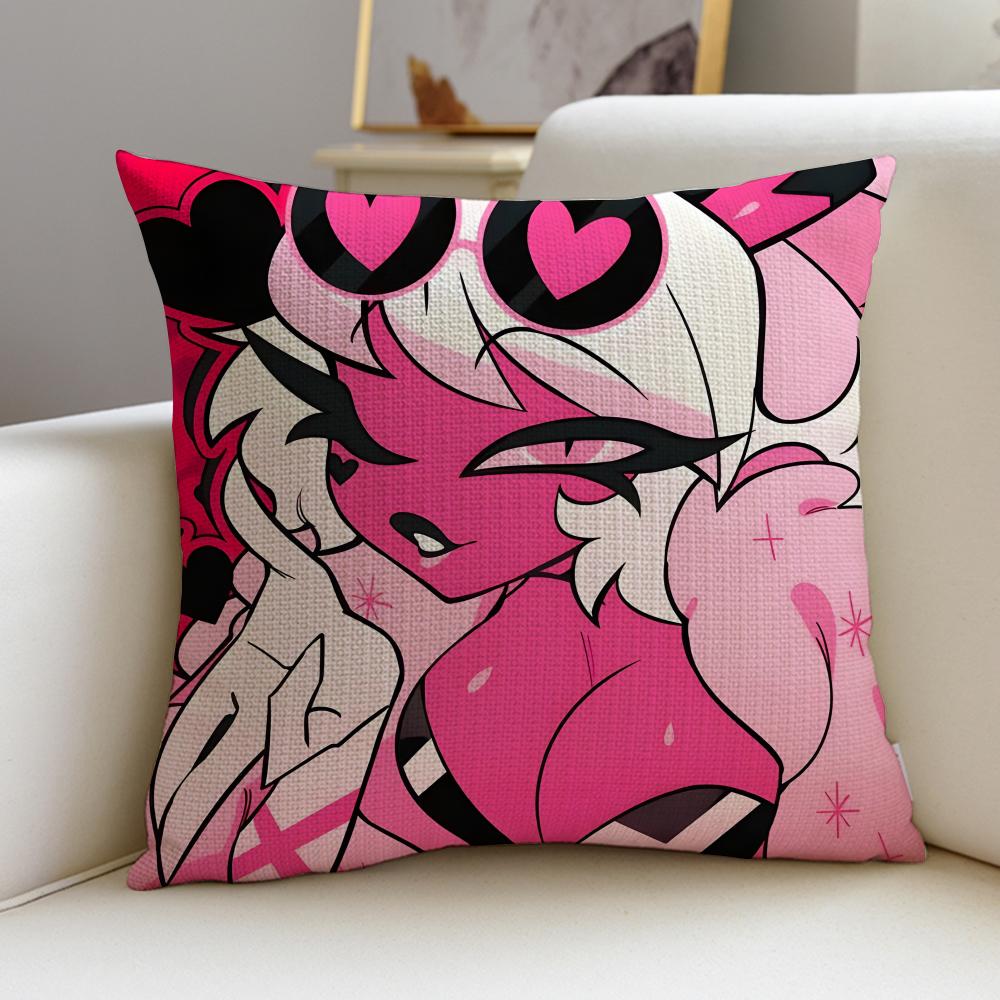 Devilish HHelluva BossS Cushion Cover Breathable and skinfriendly linen pillowcase square removable and washable cushion