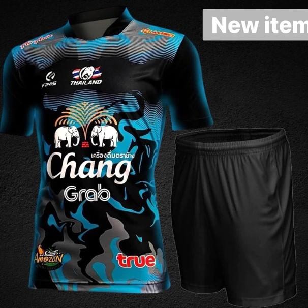 THAILAND National Football Soccer Training JERSEY CHEER Print Quick Dry Shirt Polo Polyester Short Sleeve Uniform Elephant Logo Sport Outdoor