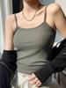 Sommerliches Damen-Camisole-Top mit ärmelloser Innenschicht und Unterschicht, dünnes Oberteil mit schmaler Passform und schöner Rückseite