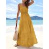 Europe, America 2026 Summer New Simple High Waist and Thin Casual Beach Vacation Suspender Dress