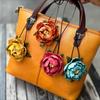 Charme de Bolsa Flor de Couro de Vaca Pendente para Carro Decorações de Flor de Peônia Tridimensional Pingente de Bolsa Artesanal Estilo Nacional