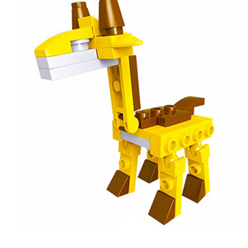MOC Animals Figures Cute Small Giraffes Rhinoceroses Cows Construction Bricks Playthings ideal for Kids Friends Christmas Toy Children Gifts