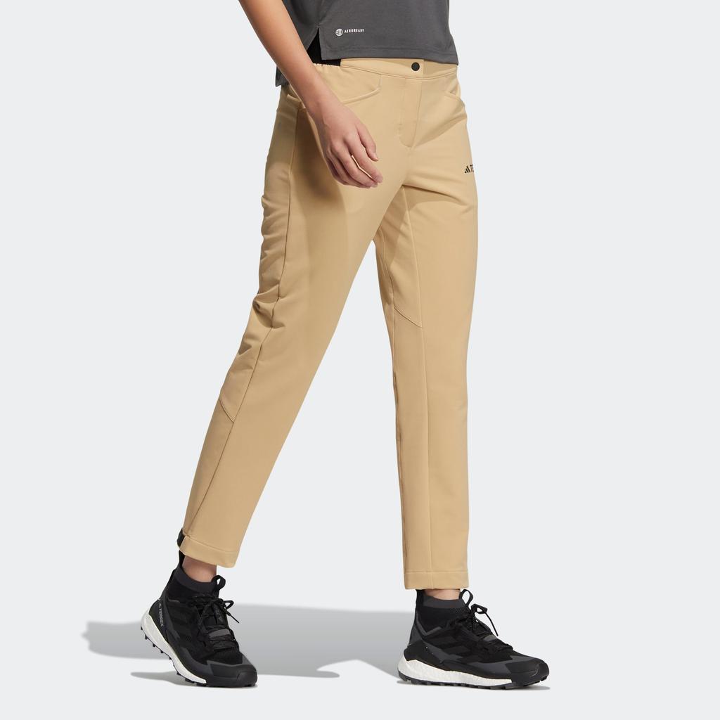 Adidas Solid Color Logo Print Outdoor Sports Pants Men Bottoms Light-Khaki IC8000