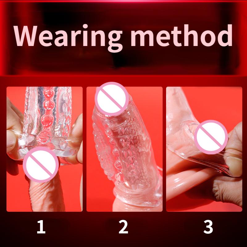 Penis Enlargement Sleeve Thickened Cock Ring Penis Extended Delay Time Sex Toys Lock Semen Adult Sex Products Penis Extension