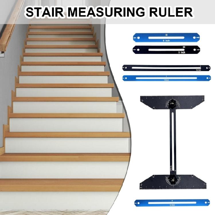 Einfach verstellbarer Treppenlehre Trittflächen-Layout-Schneidwerkzeug mit verstellbarer Länge Geeignet für Treppenrenovierung Schneideführung