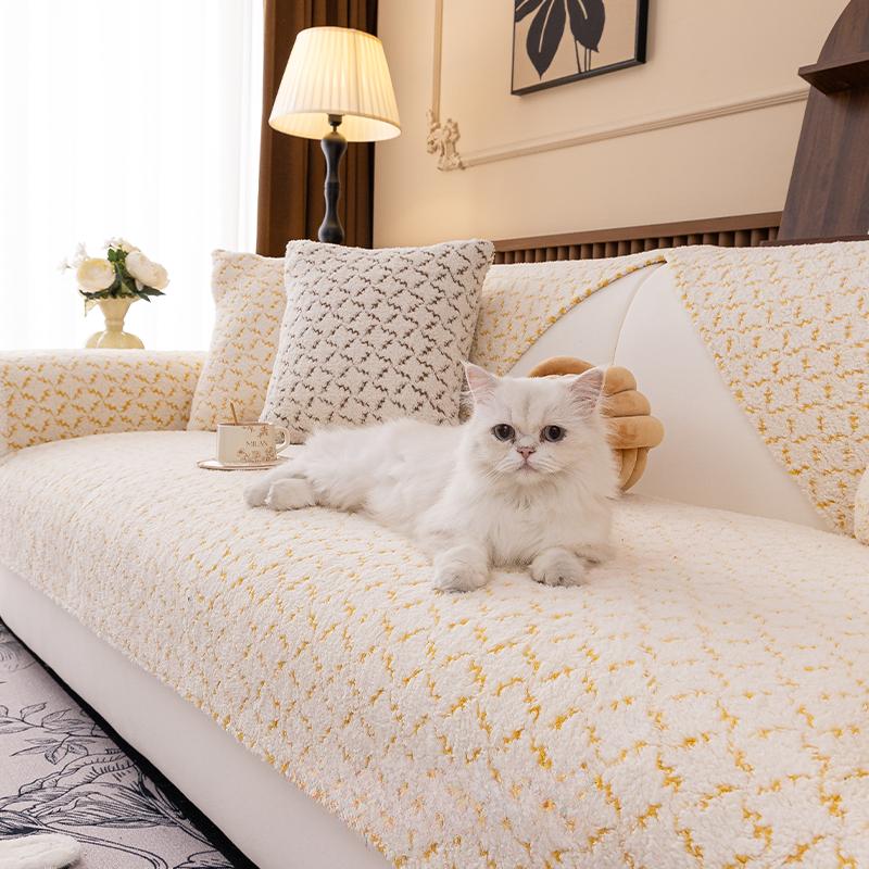 New Plush Sofa Cushion Light Luxury and High-end Feel Thickened Anti Cat Scratch Seat Mat In Autumn  Winter Sofa Cover Living Room Decoration