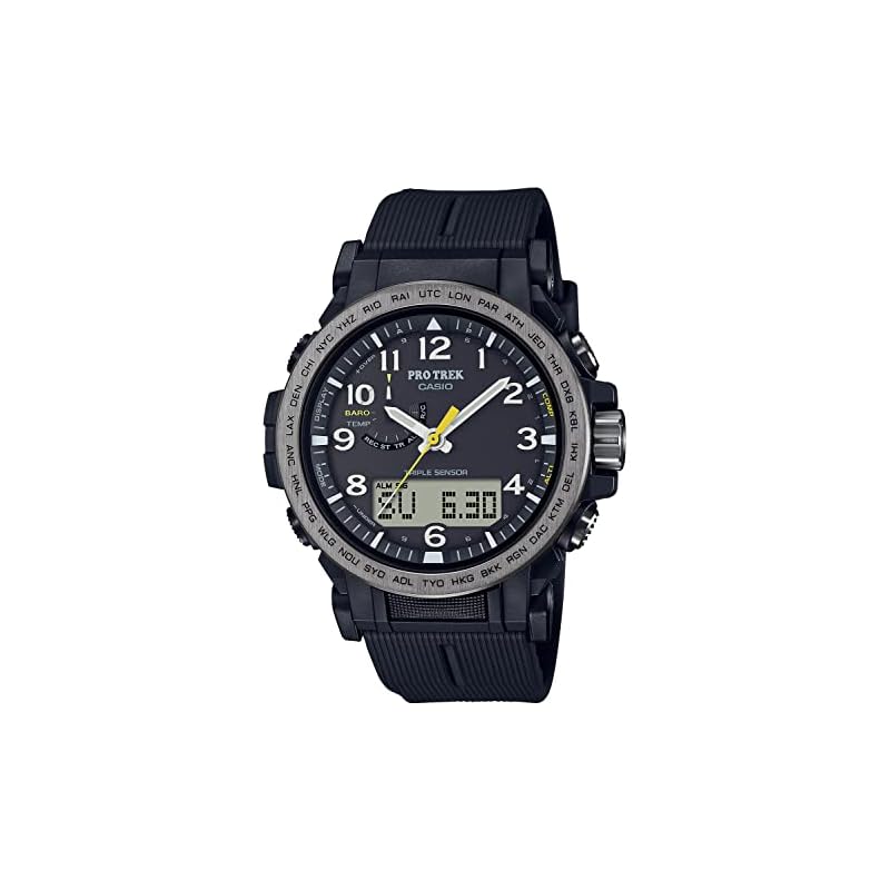 Casio Pro Trek Watch [Official Japanese Product] Climber Line Radio-Controlled Solar Watch Made with Biomass Plastic PRW-51Y-1JF Men's Black