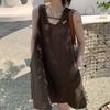 Dress Korean version of Internet celebrity pit strip simple temperament retro vest skirt a word thin fashionable dress