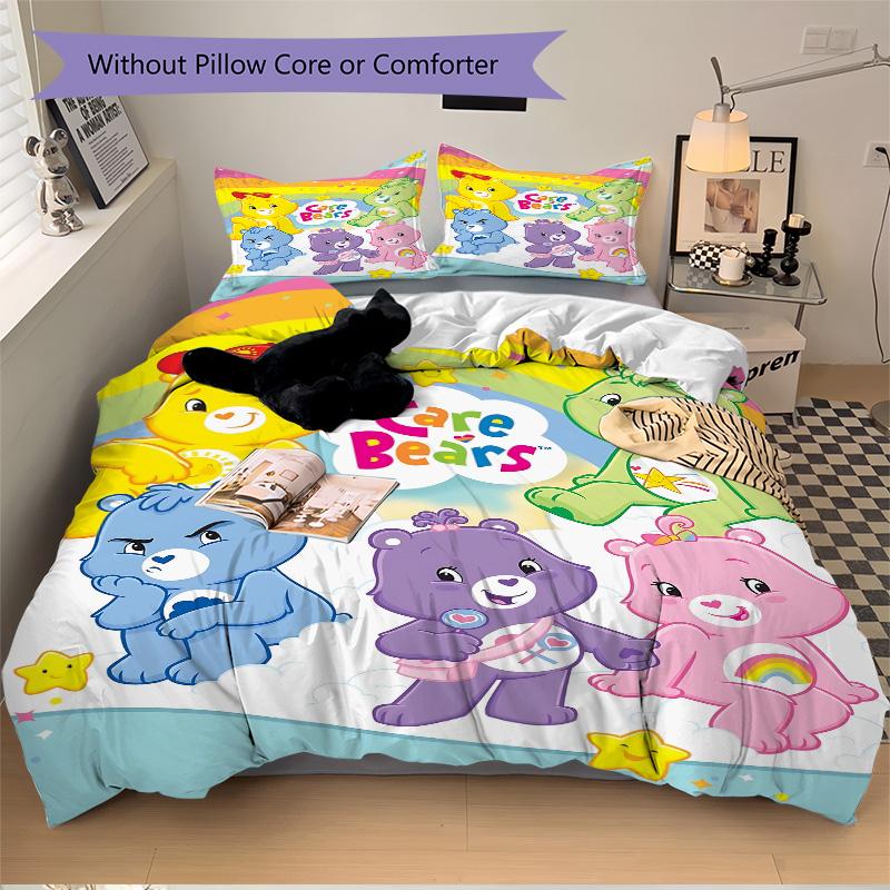 Care Bears Rainbow Friends Print 3Pcs Bedding Setduvet Cover With 2 Bedropillowcase Home Birthday Gift