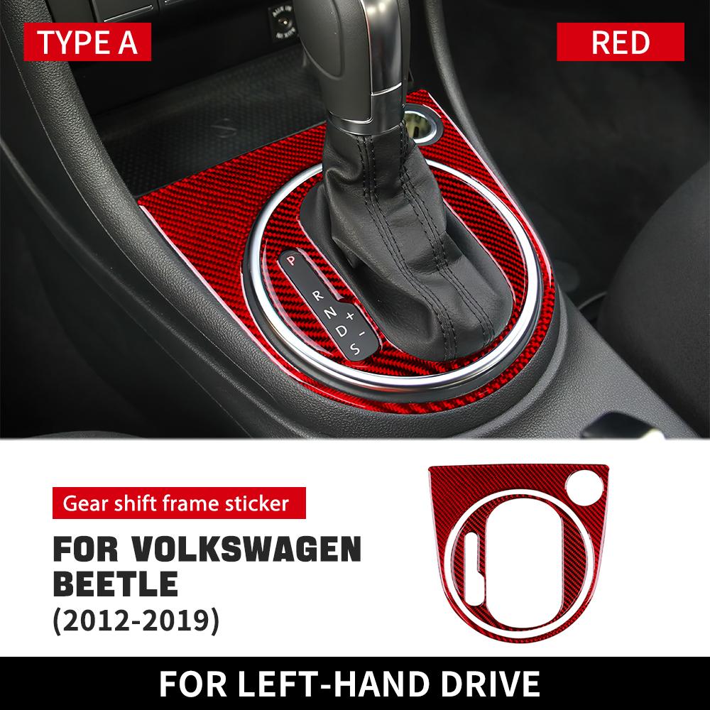 Real Soft Carbon Fiber For Volkswagen Beetle 2012 2013 2014 2015 2016 2017 2018 2019 Car Gear Shift Panel Sticker Accessories