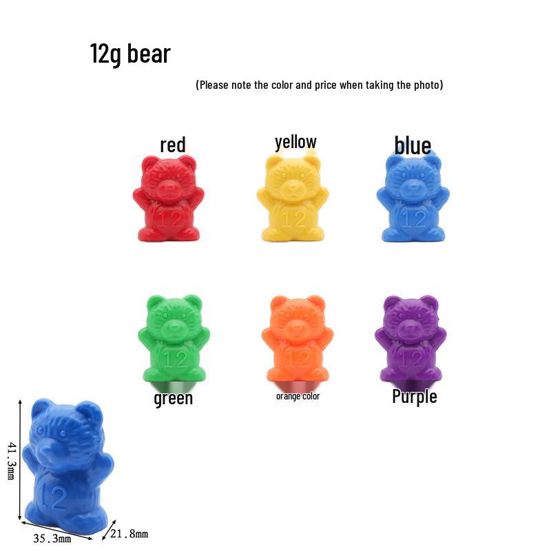 Montessori Rainbow Bear Toy - Early Education Counting, Size & Color Recognition Aid