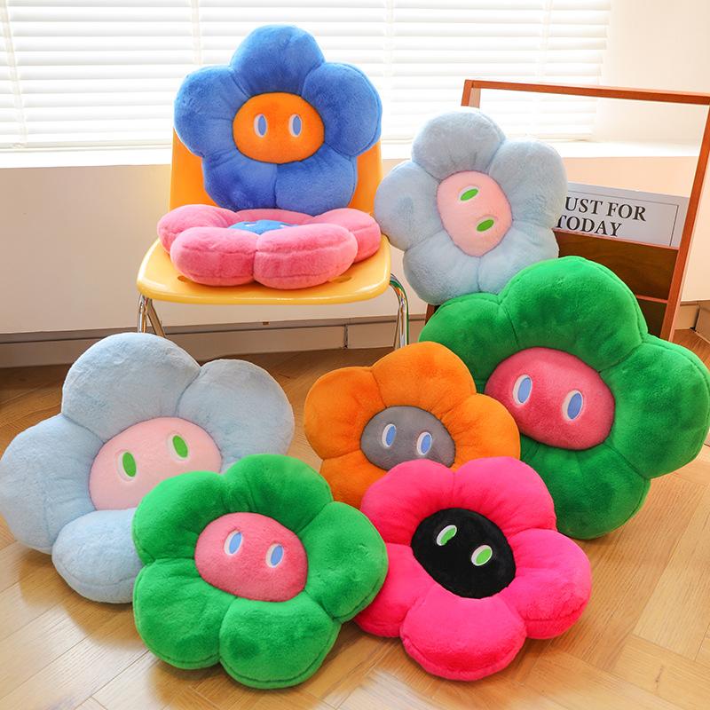 Dopamine flower throw pillow cute colored plush petal cushion office nap pillow bay window seat cushion