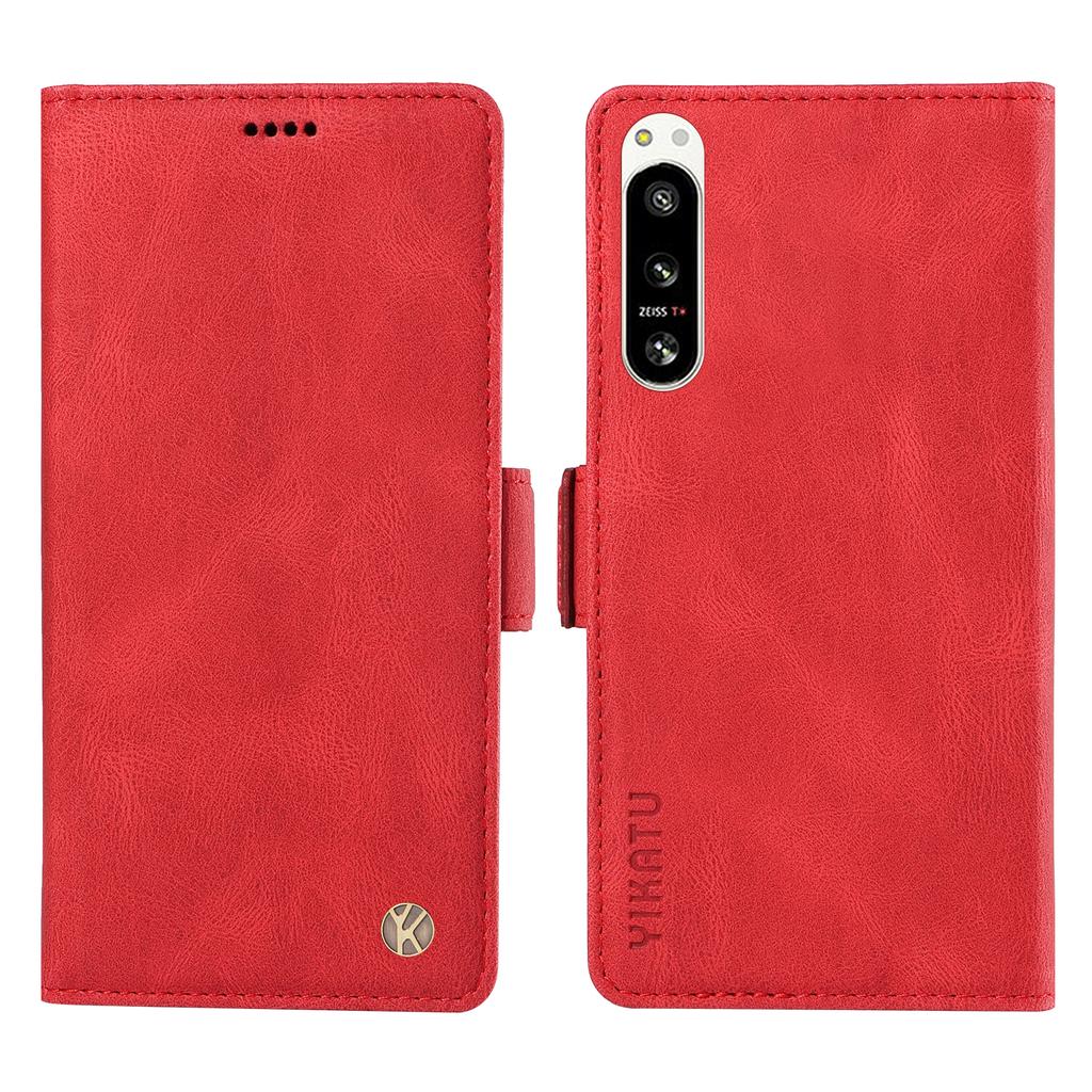 Brieftaschen-Handyhülle aus Nubuk-PU-Leder mit Kartenfächern und seitlicher Schnalle für Sony Xperia 10 IV, Xperia 1 IV, Xperia 5 IV, Xperia 1 V, Xperia 10 V, Xperia 1 III ...