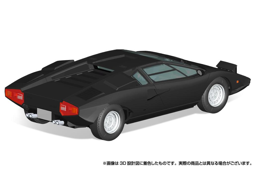 Aoshima Bunka Kyozaisha The Snap Kit Series Lamborghini Countach LP400 Black Plastic Model 1/32 Color-coded 20-F