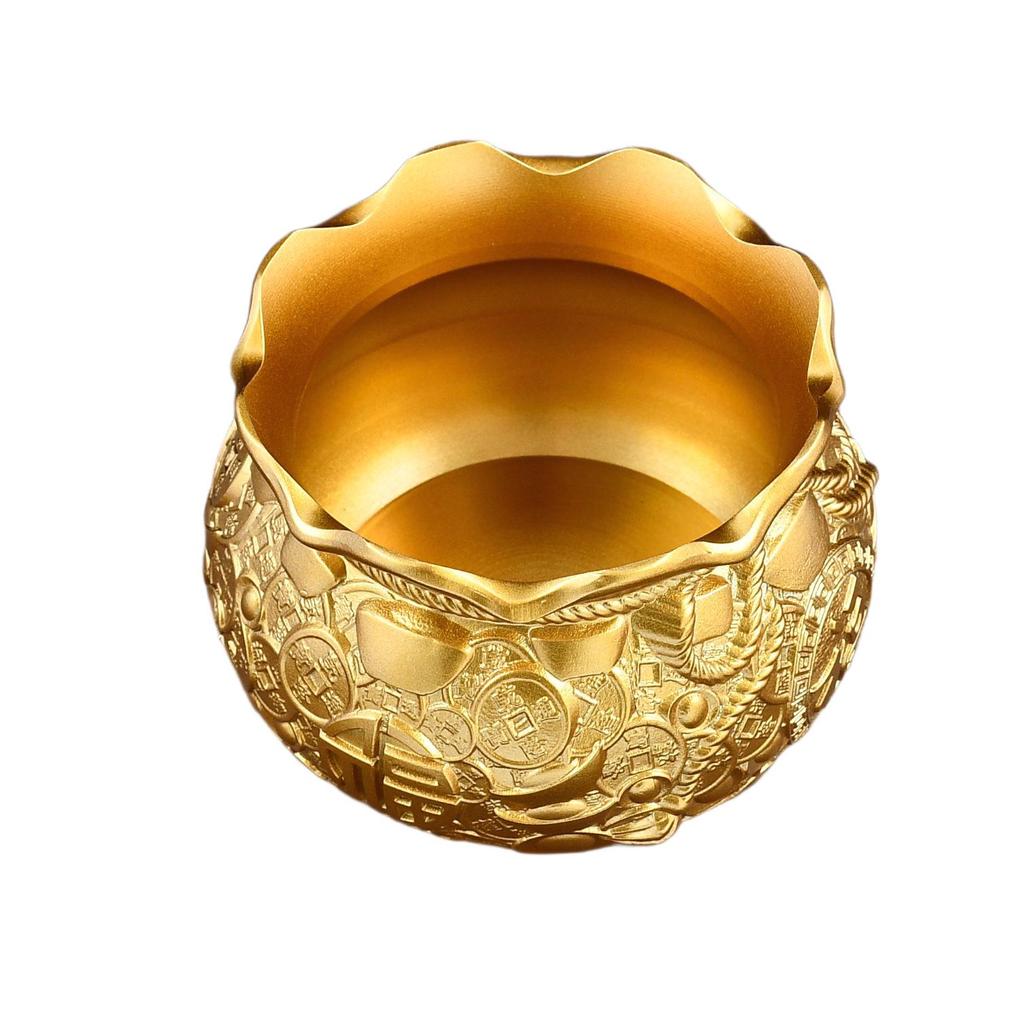 Brass Lucky Bag Ornament for Wealth and Treasure Gathering with Copper Coins and Ingots – Creative Home Living Room Decor