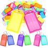 18Pcs Colorful Plastic Transparent Flap Key Labels Double-Sided DIY Marking Key Tags Reusable for Hotel Airport Luggage ZSY
