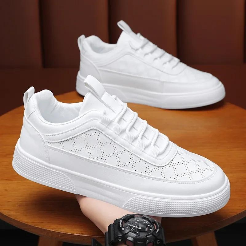 Fashion 2025 Summer New Breathable Thin Men's White Shoes Student Korean Trendy Versatile Sports Casual Shoes EVA Sole RUBBER Upper