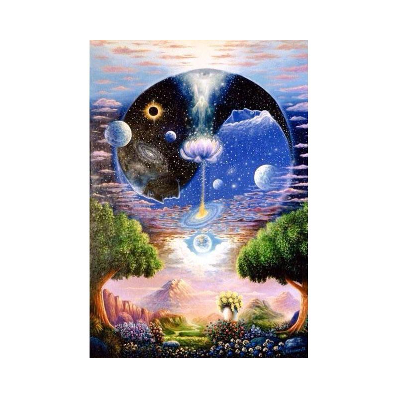 Full Resin Diamond 5d DIY Diamond Painting Tree of Life Embroidered Round Cross Stitch Mosaic Buddha Painting Home Decor