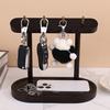 Wooden Key Storage Rack Rustic Home Office Desktop Key Organizer Stand Hook Multi-purpose Keychain Jewelry Trinkets Holder Decoration