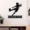 Customizable Soccer Player Wrought Iron Wall Art Modern Home Decor Sports Gift