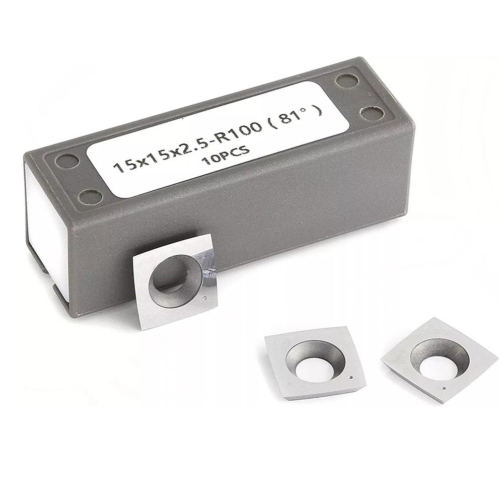 15Mmx15Mmx2.5Mm R100 Radius Carbide Inserts Cutters For Byrd Shelix Cutterhea 10pcs Woodworking Discarded Carbide Blades