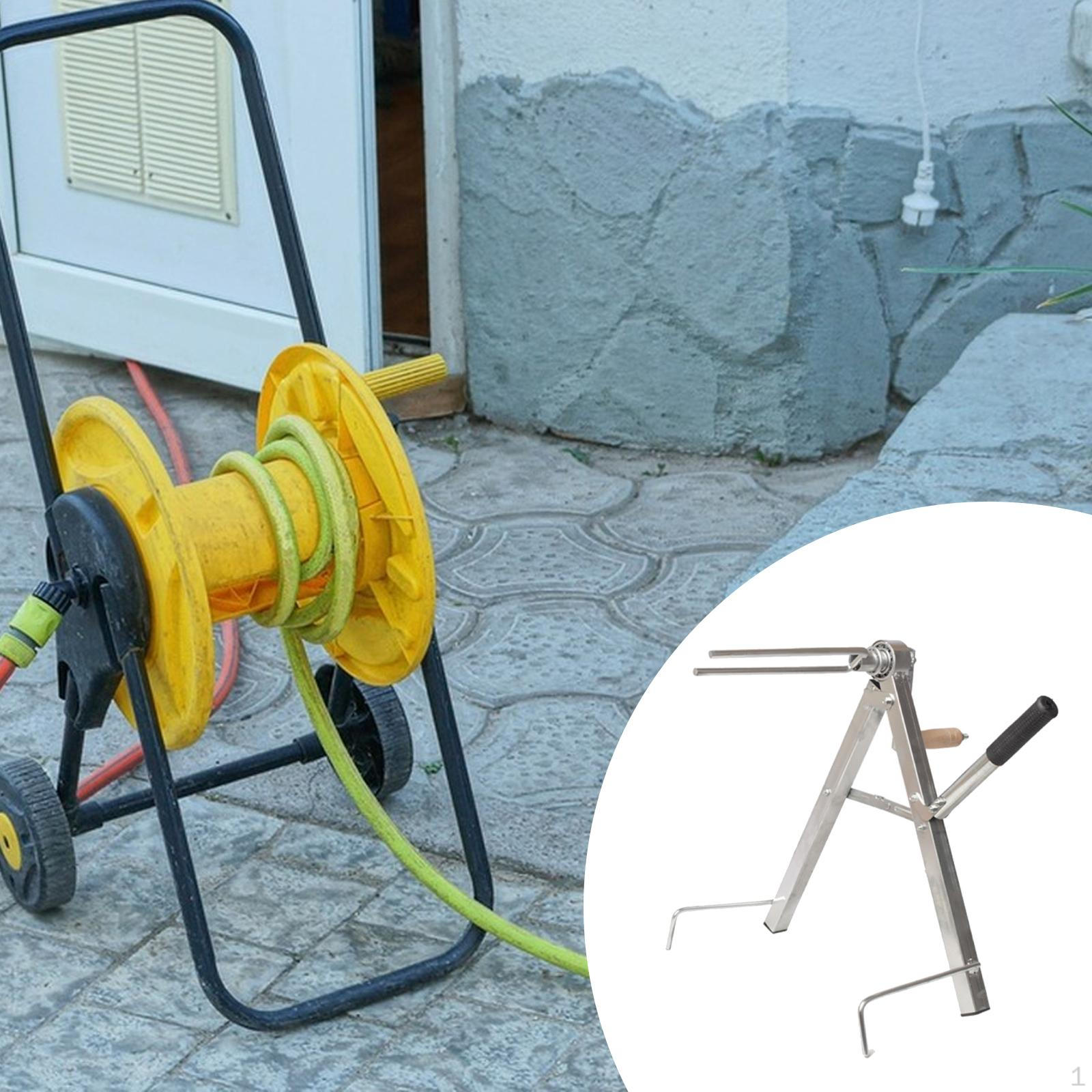 Hose Reel Organizer Heavy Duty Manual Hand Crank Garden Storage Water Tube Holder for