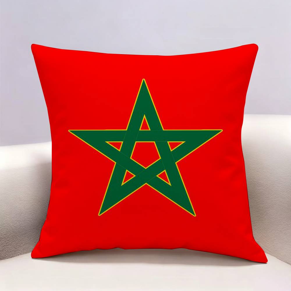 Morocco Map Flag Doublesided Print Pillow Case Cushion Cover Throw Pillow Case For Car Sofa
