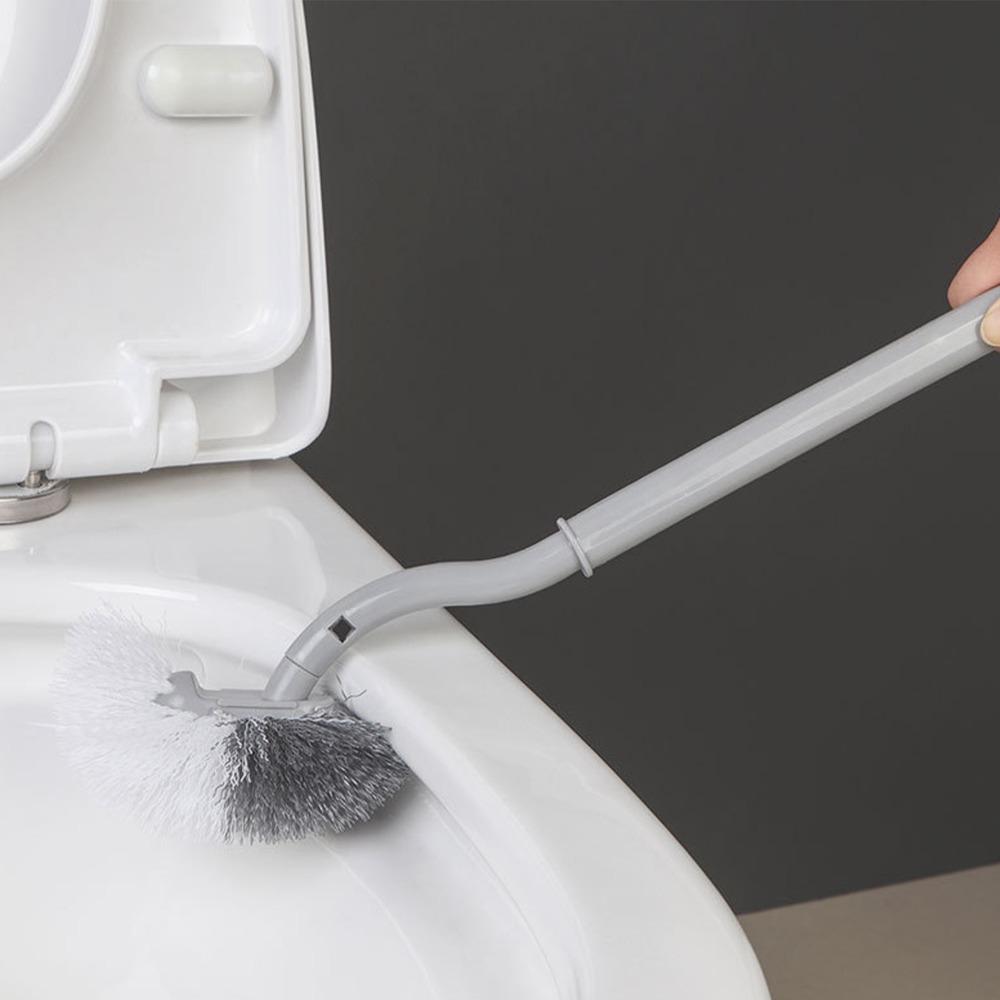 2pcs Hanging Hole Design Curved Toilet Brush Long Handled Toilet Cleaning Brush  Bathroom