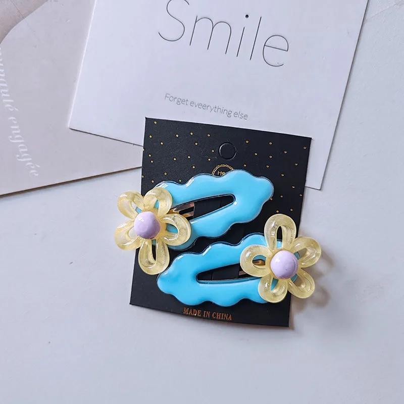 2 buc Ac de păr colorat cu flori dulci, agrafe laterale de păr BB pentru femei, fete, copii, cadou, accesorii de păr, podoabă de cap