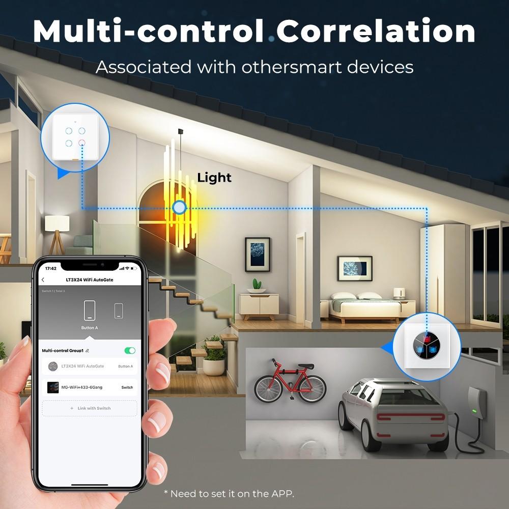 Wall Touch Auto Gate Switch Remote APP Voice Timing Switch WIFI Smart Home Automatic Garage Gate Electric Door Opener