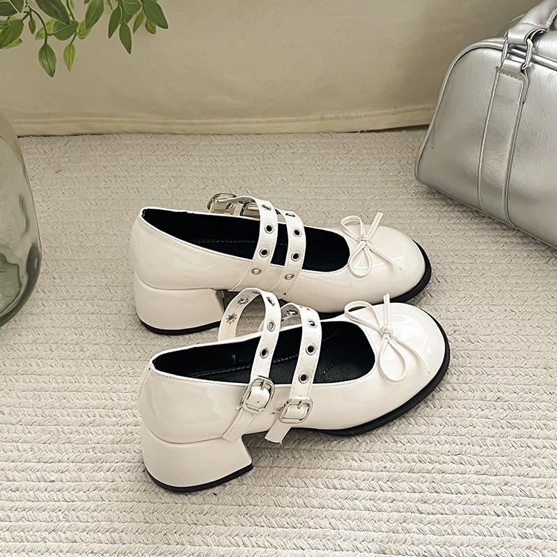 French retro Mary Jane shoes women's 2025 new summer gentle and versatile small leather shoes thick heel with skirt single shoes