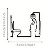 Decorazione Porta Bagno Minimalista in Metallo Nero La Linea Art Installazione Facile Decorazione Casa