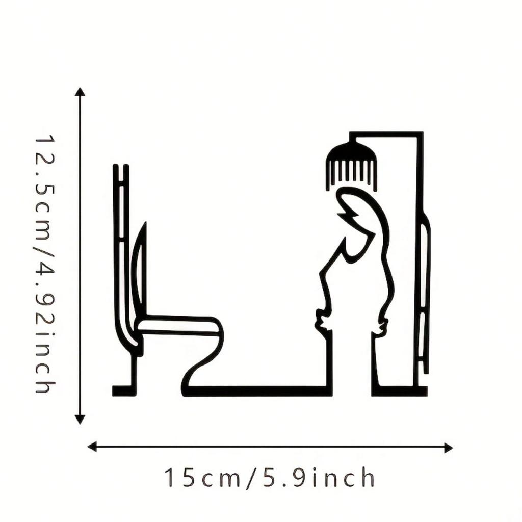Decorazione Porta Bagno Minimalista in Metallo Nero La Linea Art Installazione Facile Decorazione Casa