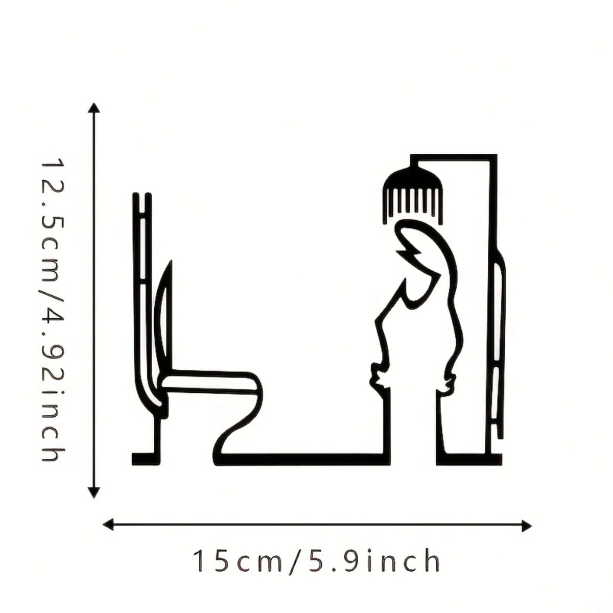 

Black Metal Minimalist Bathroom Door Decor La Linea Art Easy Installation Home Decor 13x15