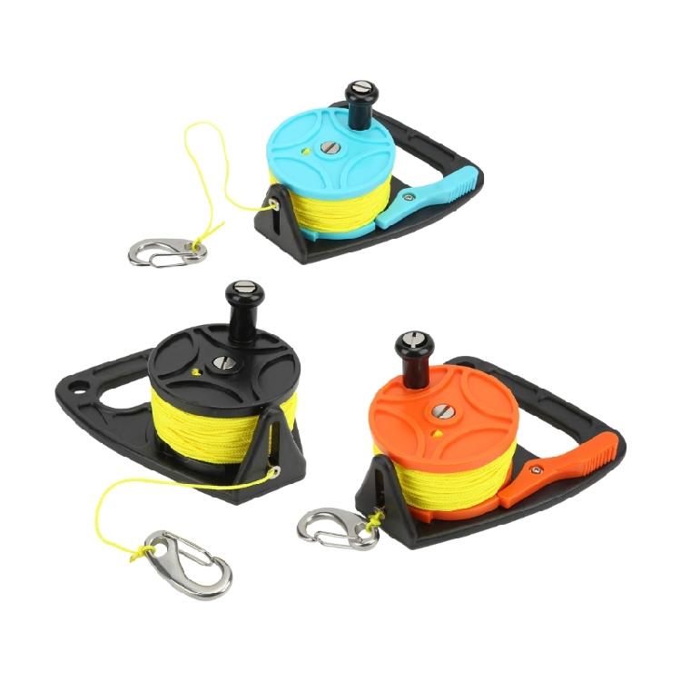 Scubas Ratchets Dives Reel with Handle Stop Switches High Visibility Retractable Line Diving Reel Finger Spool Easy Use giallo