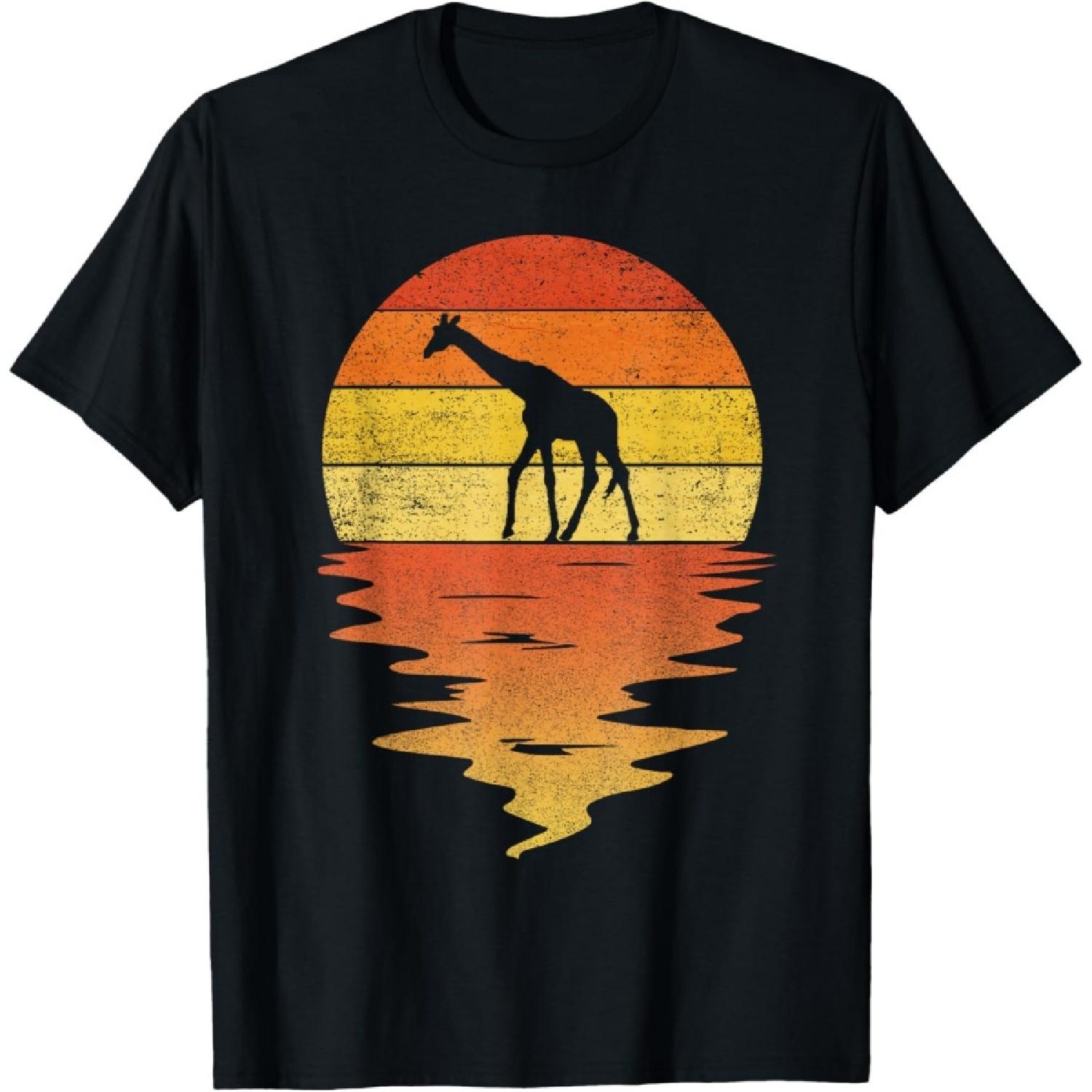 Giraffe shirt retro sunset 70s vintage Giraffe T-Shirt S