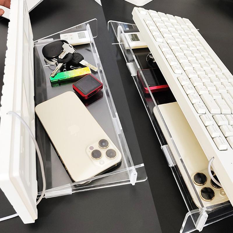 Removable Tilted Keyboard Stand Ergonomic Typing Acrylic Keyboard Riser Tilt Desk Computer Keyboard Lifter For Home Office Games