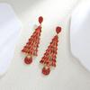 Christmas Tree Earrings With Tassels For Women Holiday Party Decor