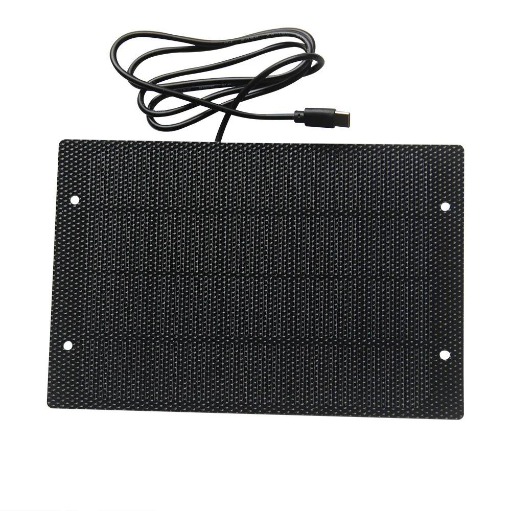 5W 5V ETFE Solar Panel Charger Type-C Output Solar Power Bank for Mobile Phone Security Camera Courtyard Streetlighs 4