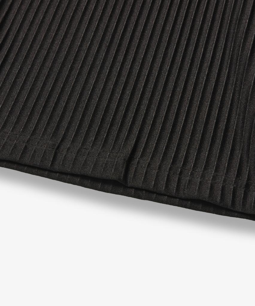 Yujen Double-Pleated Wide Pleated Elastic Waist Pants_Black