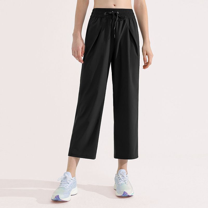 

Lu New Wide Leg Straight Sweat pants Women Draping Effect Loose All-Match Fitness Leisure Outdoor Yoga Cropped Pants YDK22 Black XL