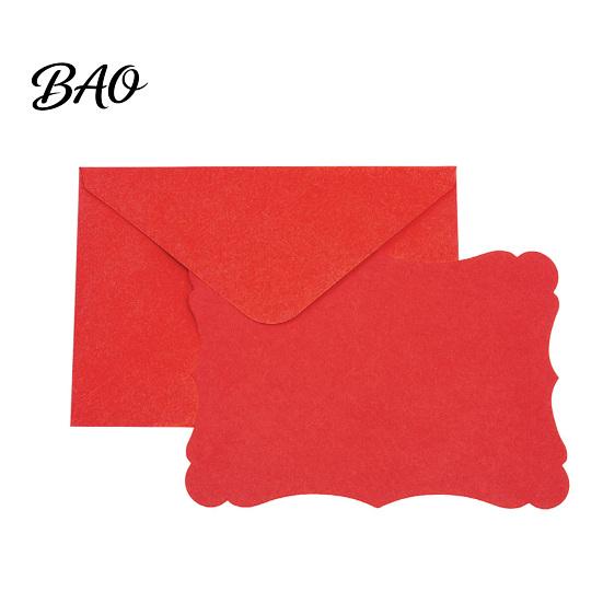 Decorative Envelopes for Special Occasions 50 Sets Wavy Edge Envelope And Card Set, Solid Color Smooth Elegant Western Style Writing Stationery,