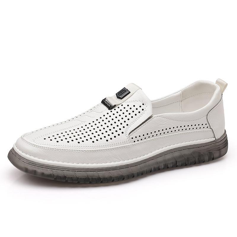 

Горячая распродажа, полые дышащие туфли-оксфорды, весна-осень, мягкая подошва, мужская повседневная обувь, мужская рабочая обувь для отдыха на природе 38 белый