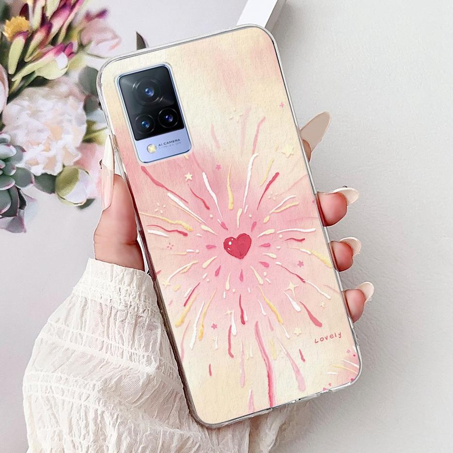 For Vivo V21e Case V2061 Cute Cat Lion Painted Cover Soft Silicone Phone Cases For Vivo V21 V2066 V2108 V 21 VivoV21 E 4G Fundas