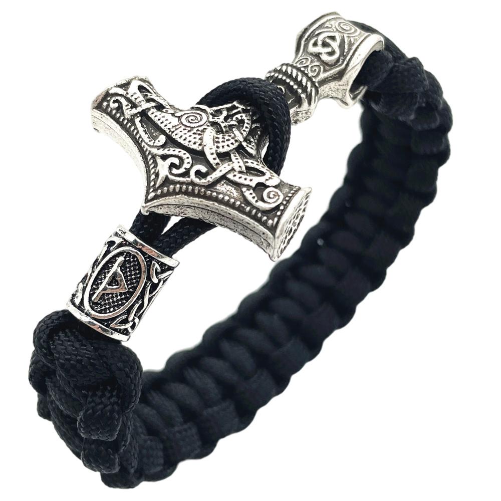 Nostalgia Thor Hammer Viking Bracelet Rune Charms Bead Jewelry For Women Men Norse Vikingo Bangle Dropship
