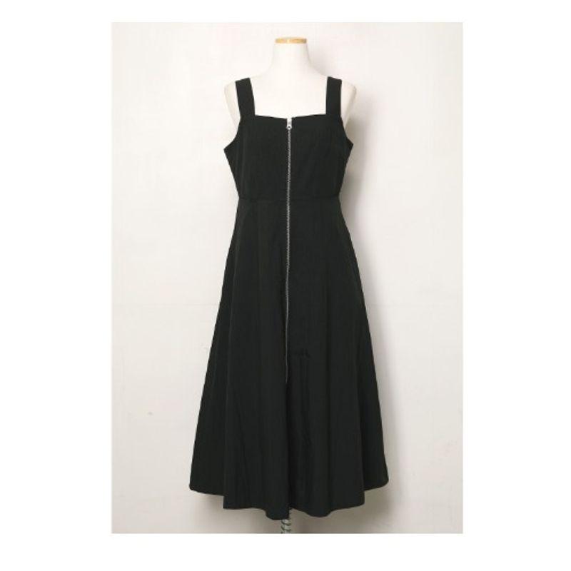 

Plus Size South Korea Dongdaemun Square Collar Pure Color Lady Pocket Slim Fit Backless A- line Strap Mid-Length Dress L-4XL Black 4XL