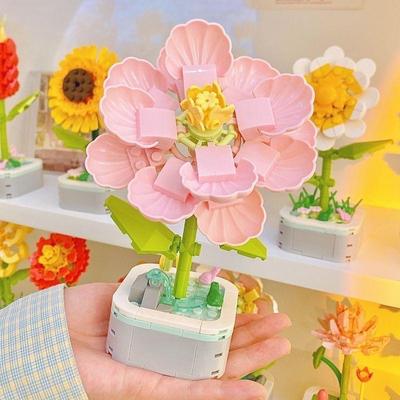 Flower Bouquet Building Block Sunflower  Model Assembly Decoration Toys Kids Christmas Gift