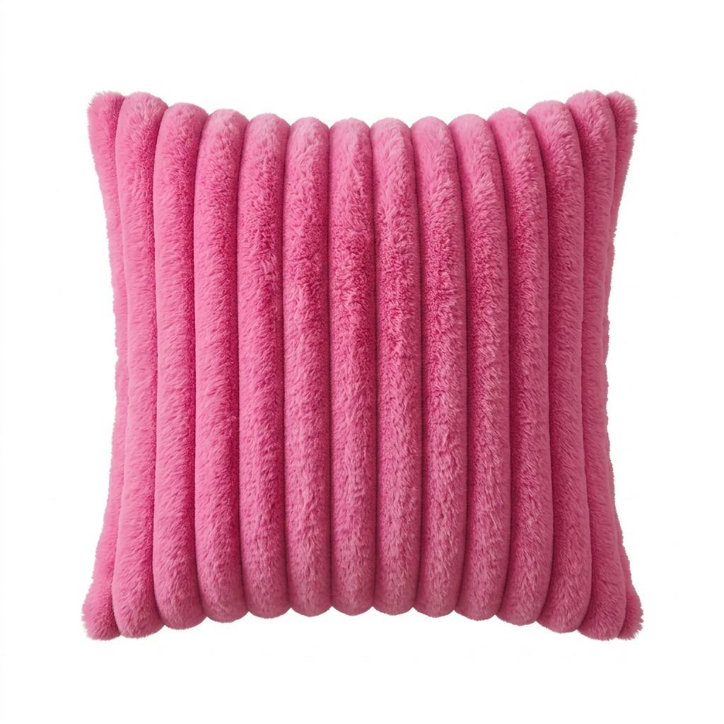 Imitation Rabbit Plush Pillowcase,Modern and Simple Home Decoration Pillowcase, Living Room Solid Color Sofa Cushion, Pillowcover